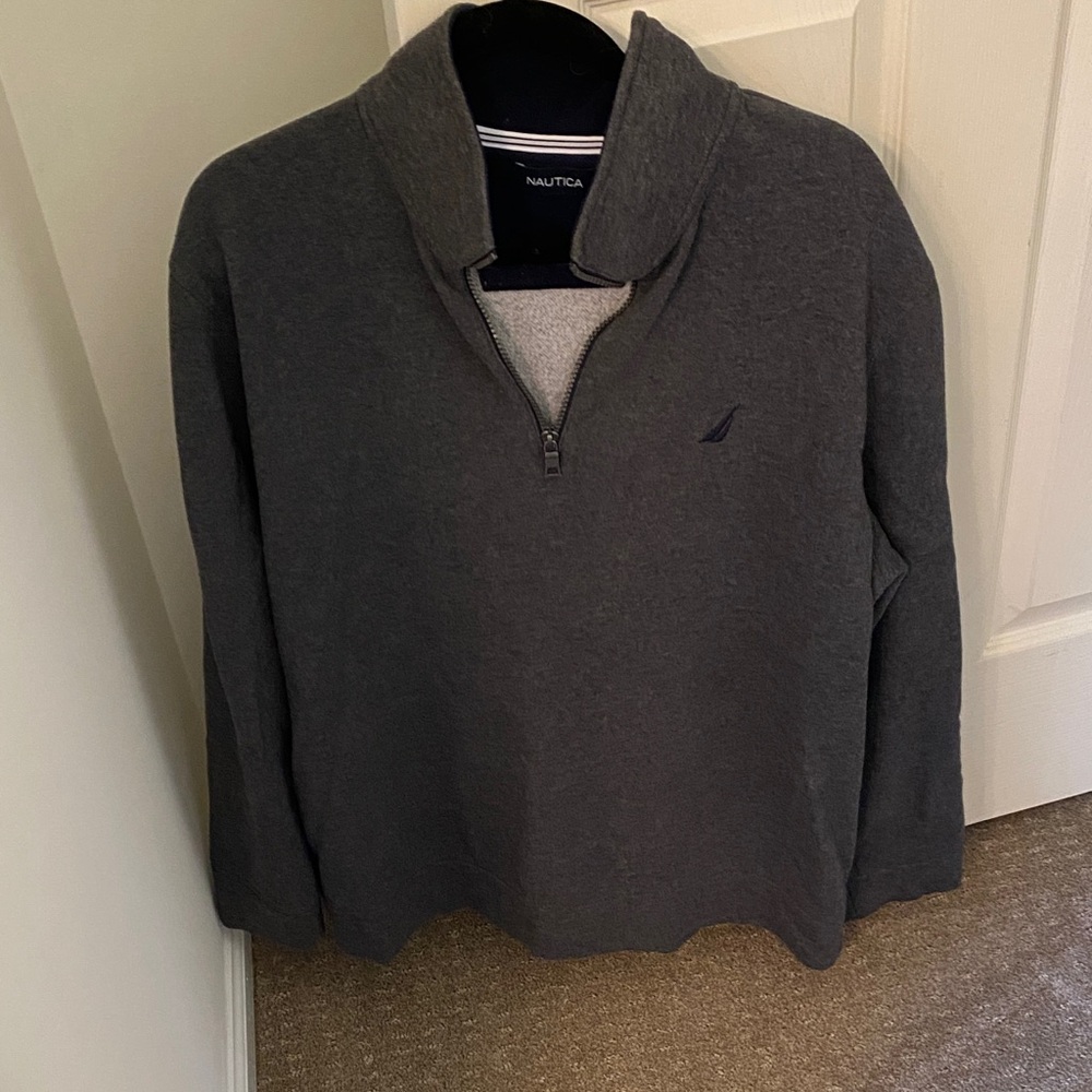 Nautica Men's Charcoal Zip-Up Sweater